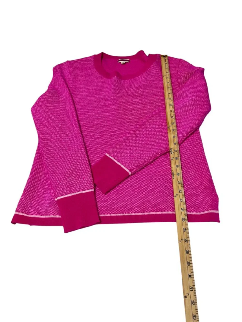 J. Crew 100% Cashmere Limited Edition Pink Birds Eye Stitch Sweater Women's L